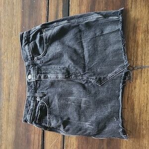 Abercrombie & FITCH Denim Ultra High Rise Black Distressed Skirt Size 27/4